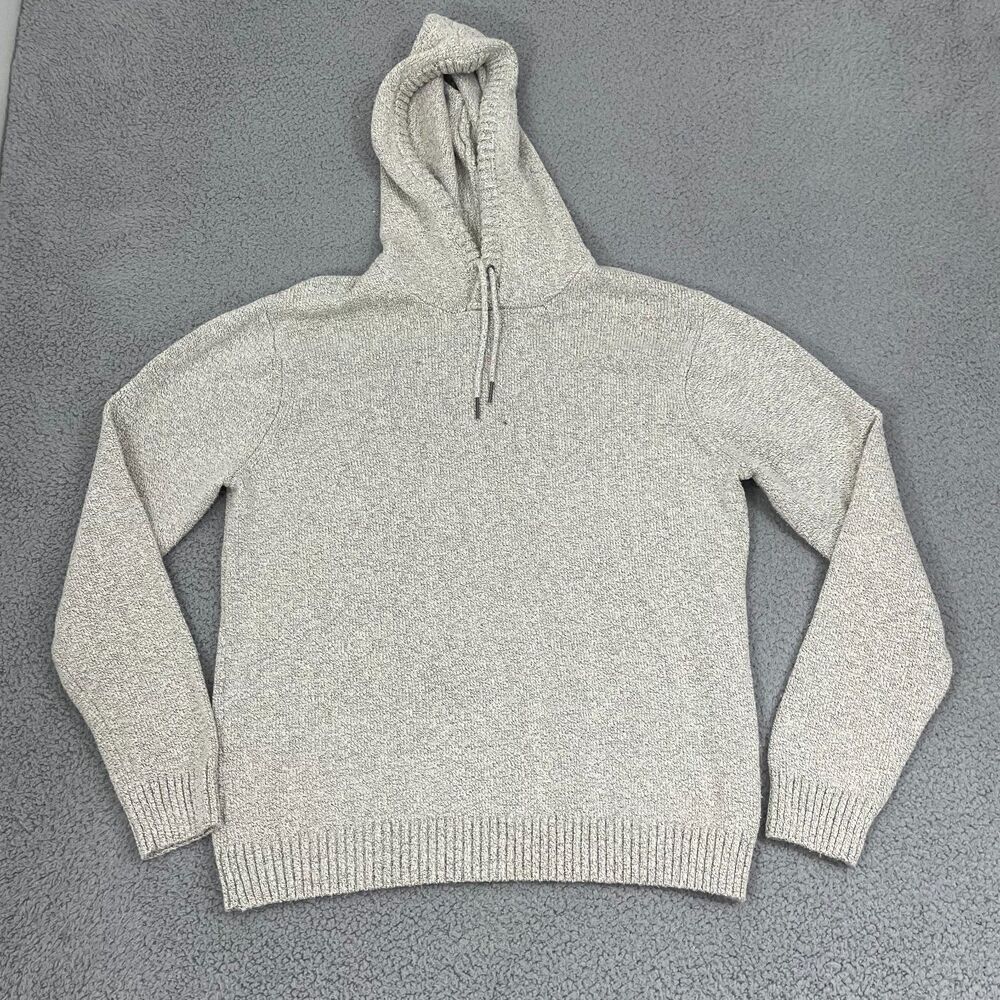 Even Tide Hooded Sweater Men Large Ivory Classic Warm Cozy Comfy Casual Pullover